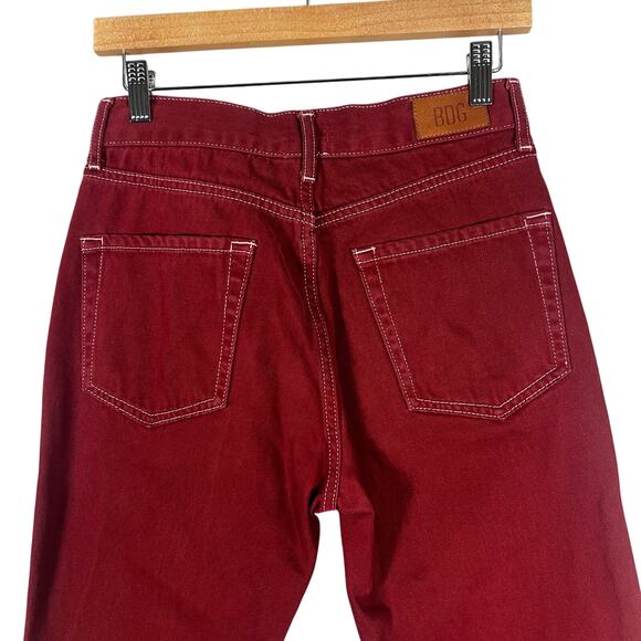 BDG Urban Outfitters Dad Jeans Womens 28 Rust Red Straight Leg 90s Retro Fall - Picture 4 of 7